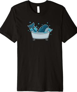 Whale in bathtub | Orca whale marine biologist dolphin fin Premium T-Shirt