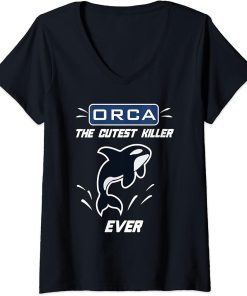 Womens Woodland Washington Orca the cutest killer whale ever t-shir V-Neck T-Shirt