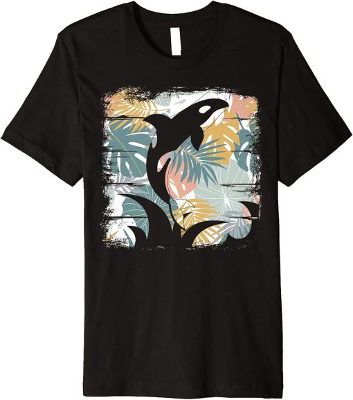 Hawaii Tropical Summer Vacation Exotic Nature Hibiscus Orca Premium T-Shirt