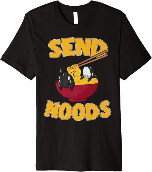 Send Noods Kawaii Orca Whale Ramen Noodles Japanese Premium T-Shirt